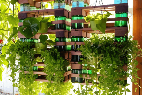 Criando um Jardim Suspenso Usando Apenas Paletes e Garrafas PET