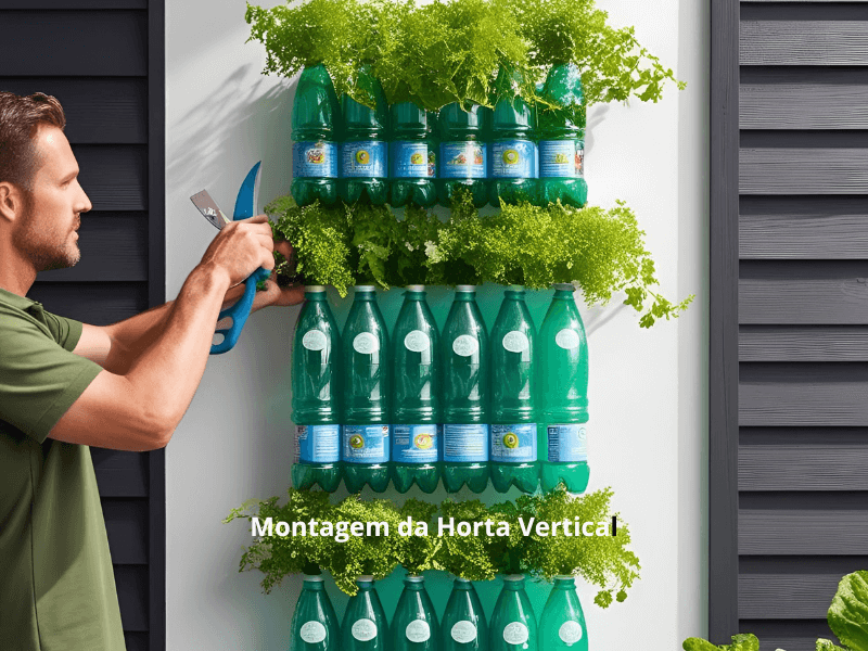 "Passo a passo da montagem de horta vertical com garrafas PET"