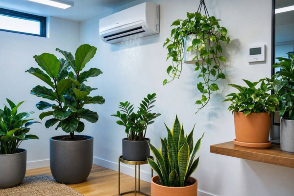 Plantas no ar condicionado, bem saldável..